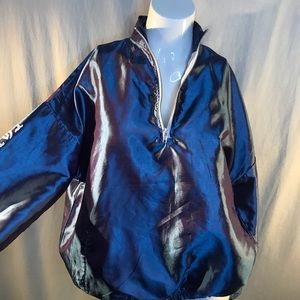 Iridescent windbreaker.